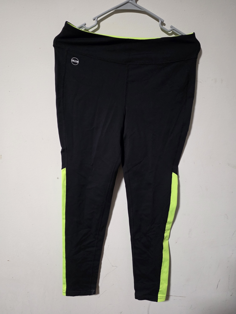 Polo by Ralph Lauren Black Jeggings with Neon Yellow Side Panels
